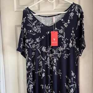 Navy Floral Women's Top